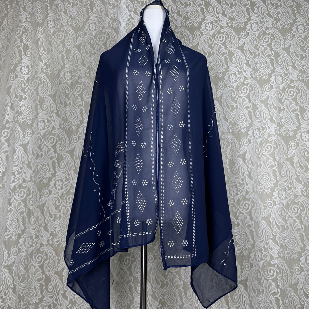 Women Accessories Dubai - Sciarpa Hijab in Chiffon 70x180cm per