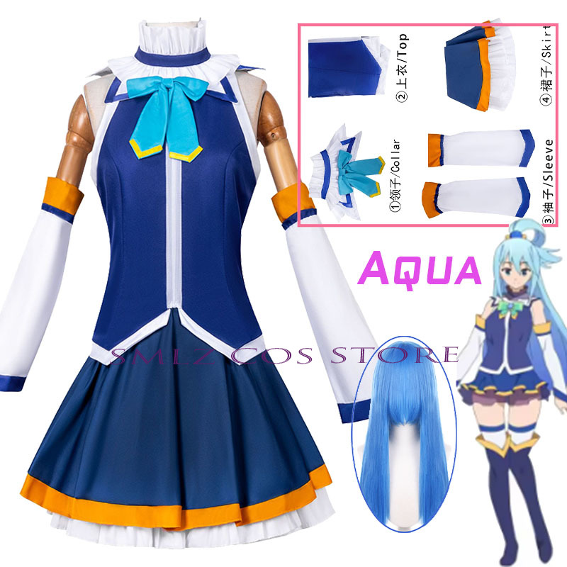 Women'S Accessories Clothing - Costume Cosplay Anime Aqua KonoSuba, Abito
