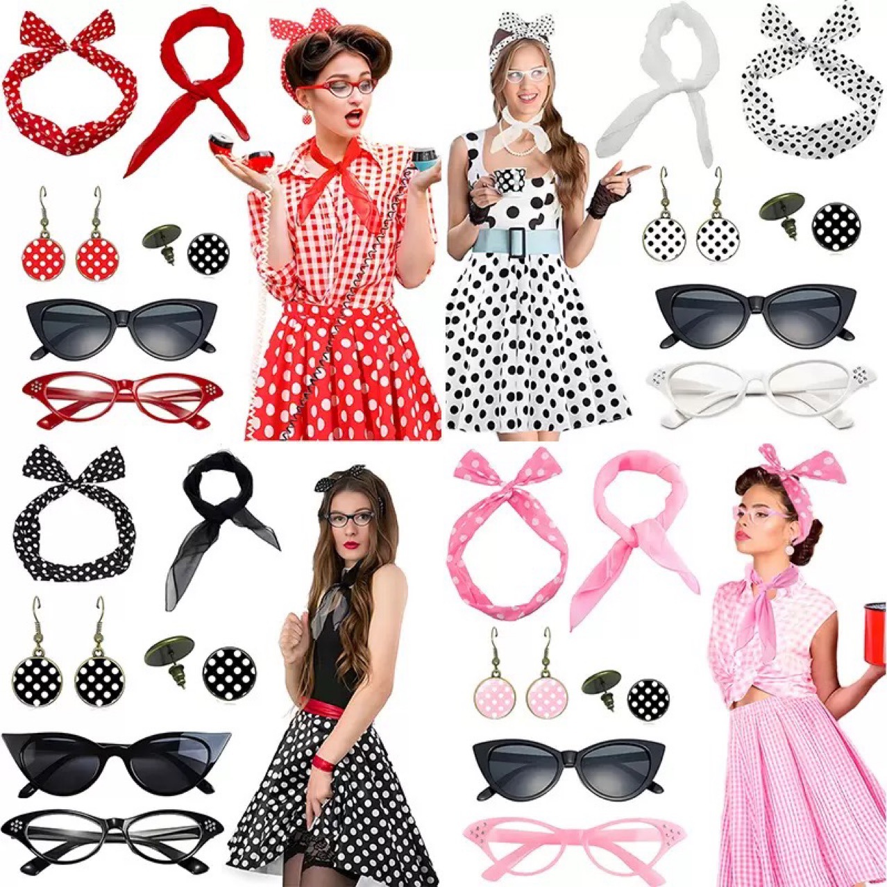Women'S Accessories In The 1950S - Costume da Donna per Festa Retrò