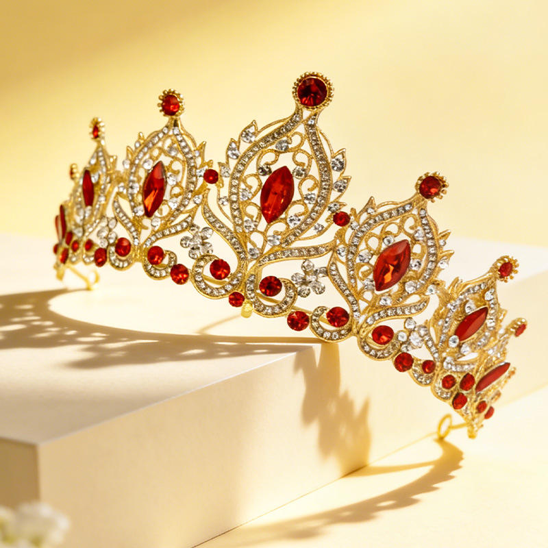 Women'S Red Accessories - Corona Barocca in Lega di Zinco